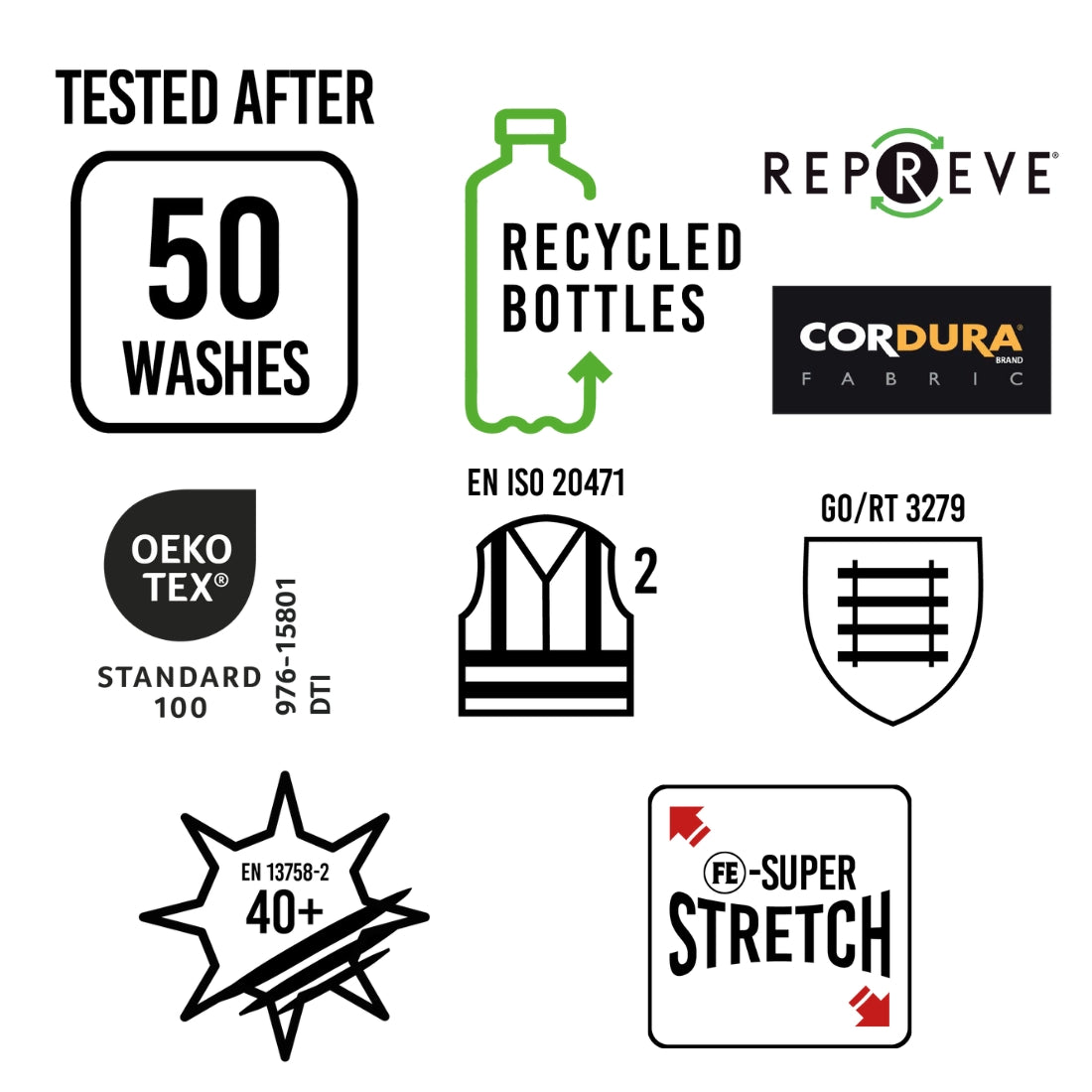 ENGEL Hi Visibility Orange 2 Tone Safety trousers