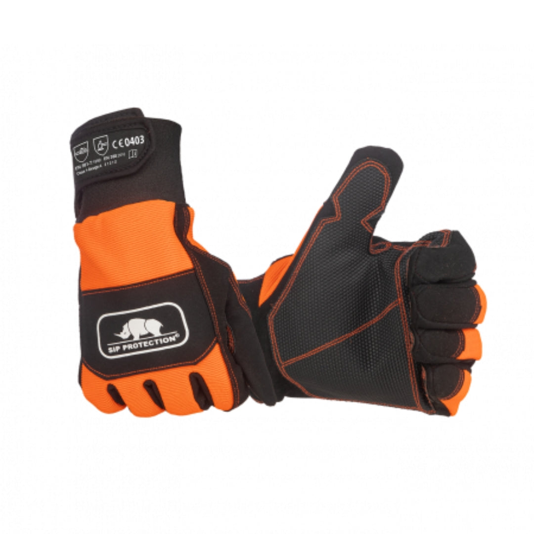 Chainsaw gloves, EN ISO 11393 class 1, design A both hands