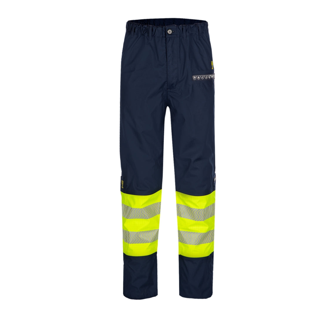 Alvin rain trousers with ARC protection (Navy/Orange or Navy/Yellow) APTV 28 cal/cm²