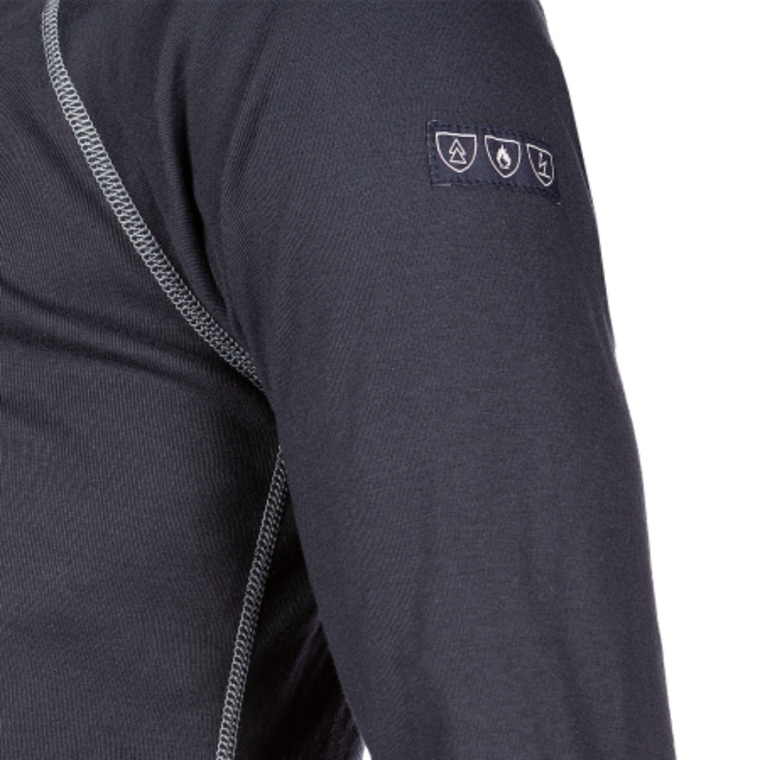 Tiolo Navy Base Layer T-Shirt long sleeves with ARC protection ATPV 5.7 cal/cm²