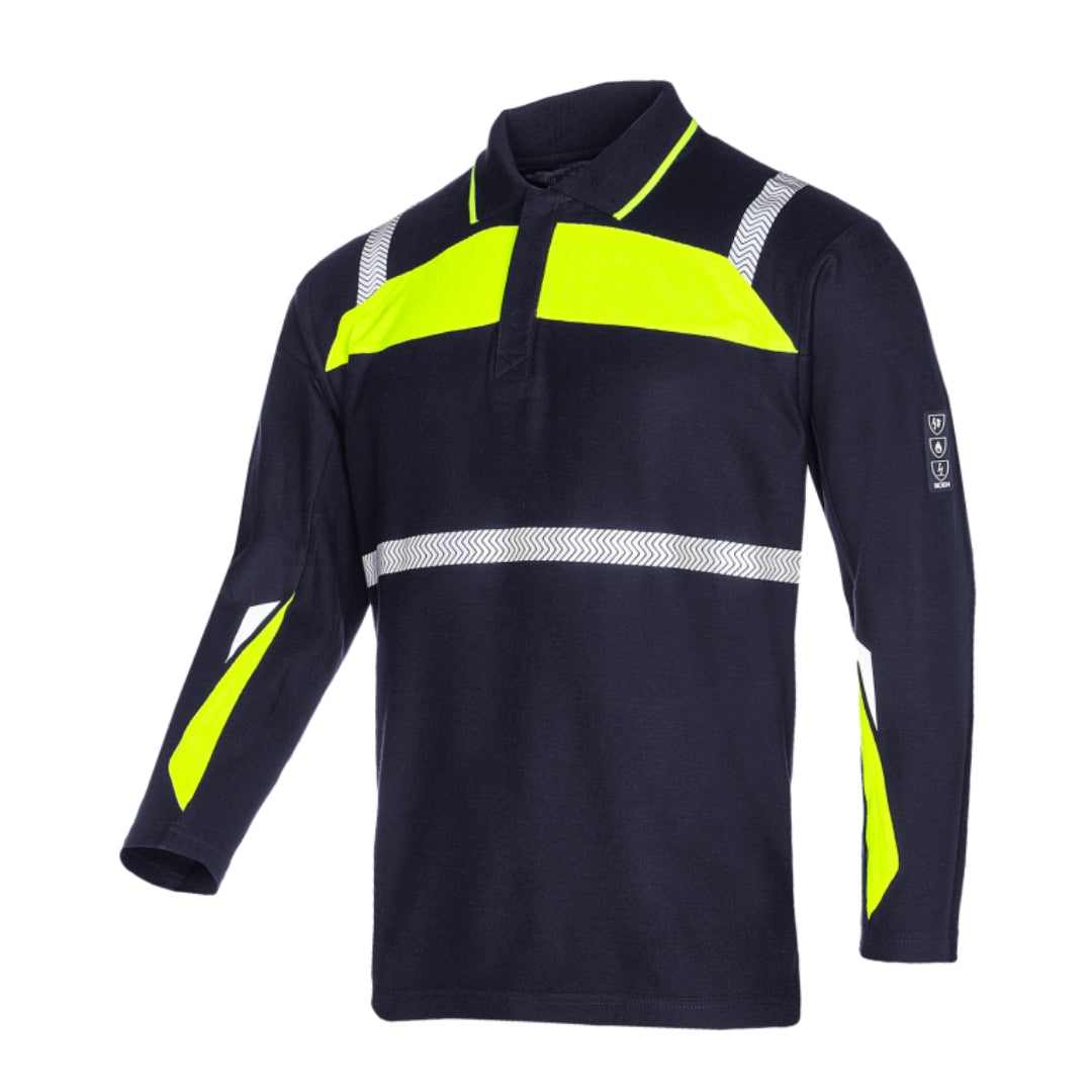 Telfs Navy/Yellow Polo shirt with ARC protection EBT 6,6 cal/cm²