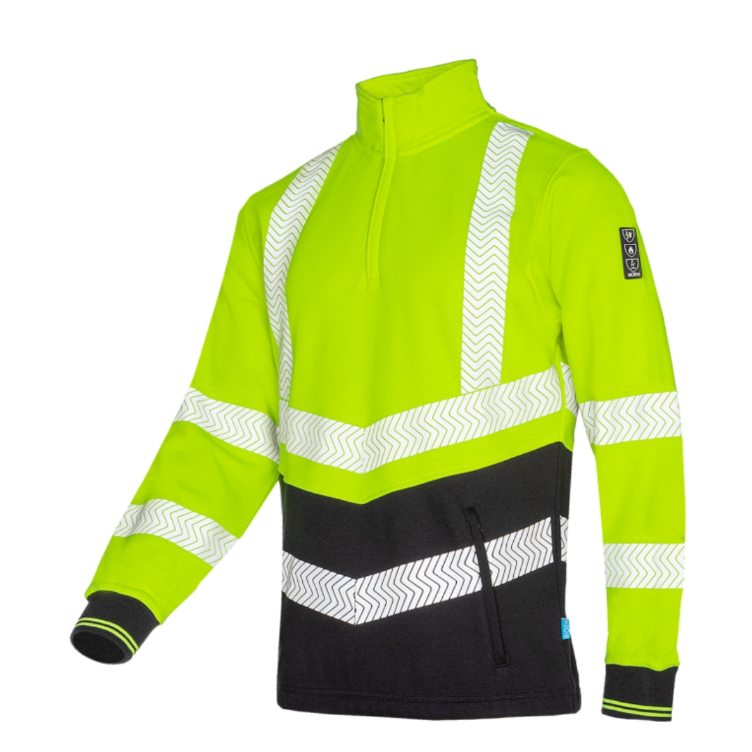 Corran Yellow Hi-vis sweater with ARC protection Elim 12 cal/cm²