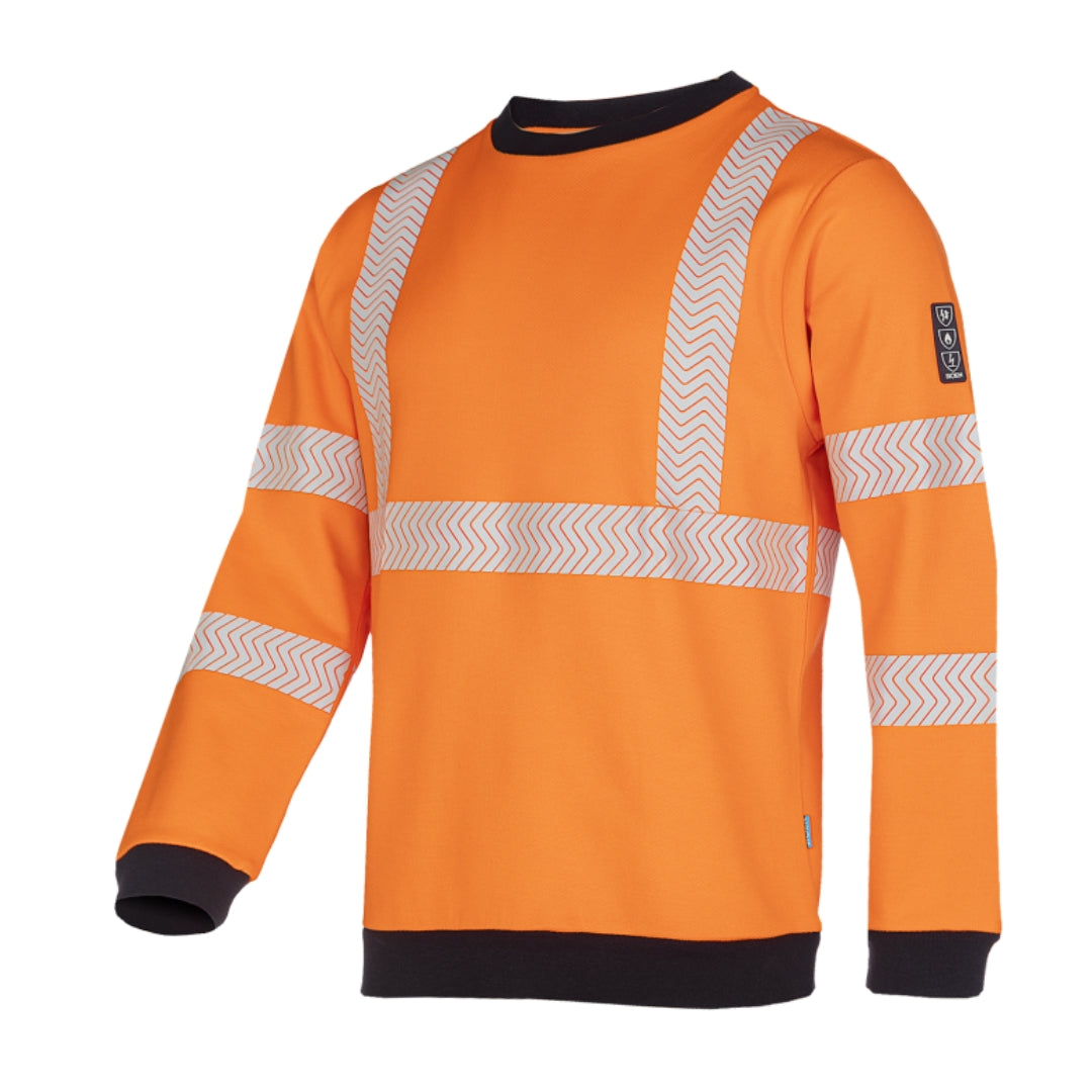 Kurow Hi-vis orange sweater with ARC protection ATPV 8,2 cal/cm²