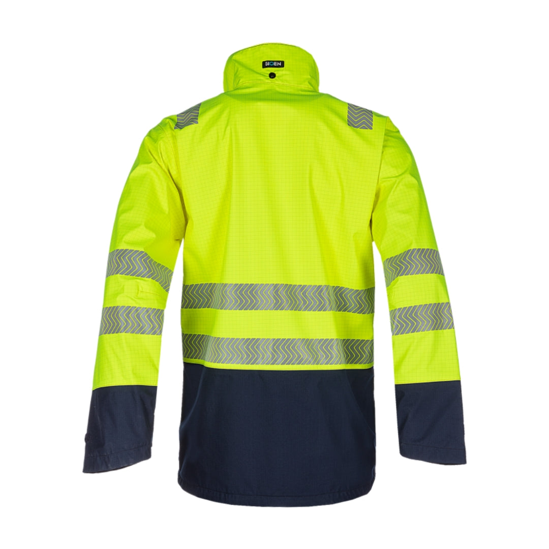 Torvik Hi-vis rain jacket (Orange or Yellow) with ARC protection APTV 9.1 cal/cm²