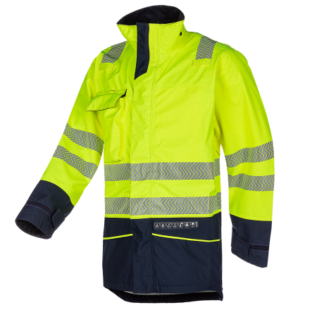 Torvik Hi-vis rain jacket (Orange or Yellow) with ARC protection APTV 9.1 cal/cm²