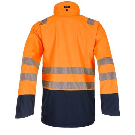 Torvik Hi-vis rain jacket (Orange or Yellow) with ARC protection APTV 9.1 cal/cm²