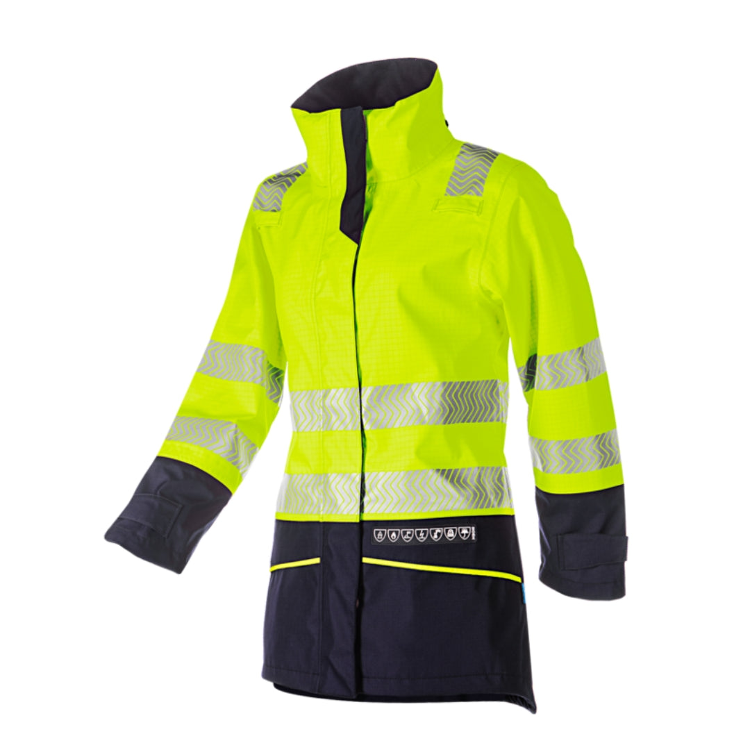 Vaski Hi-vis ladies rain jacket(Orange or Yellow) with ARC protection APTV 9.1 cal/cm²