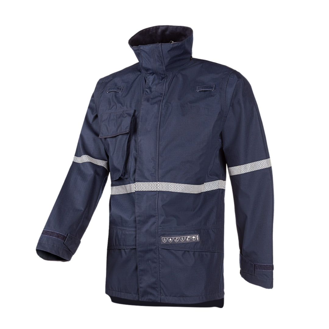 Grindal Navy Rain jacket with ARC protection APTV 9.1 cal/cm²
