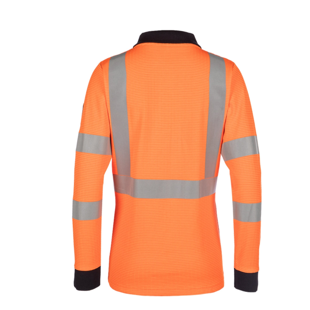 Amelia Orange Ladies hi-vis polo shirt with Arc protection ATPV 5,5 cal/cm²