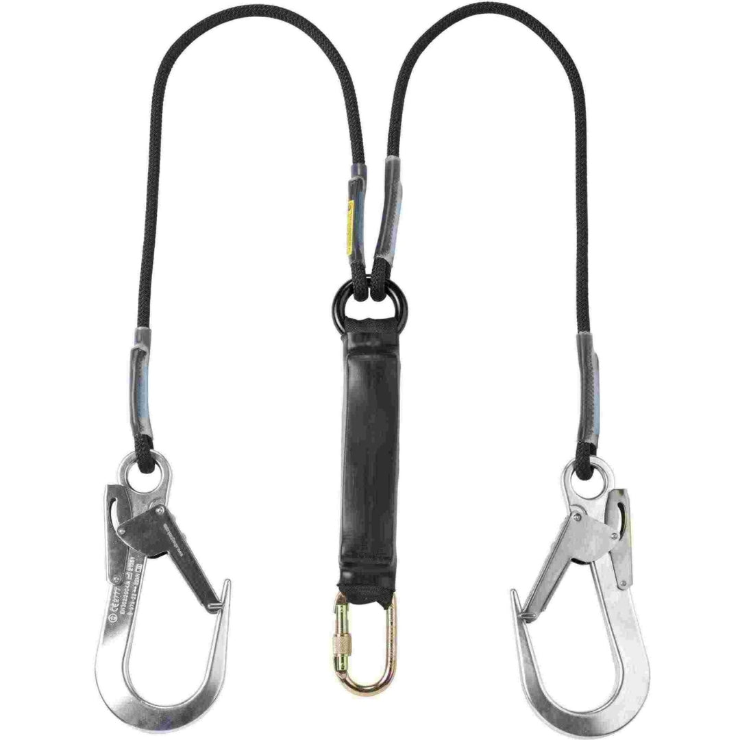 Two tails lanyard 1.5 mtr c/w 16kn gate opening snap hook