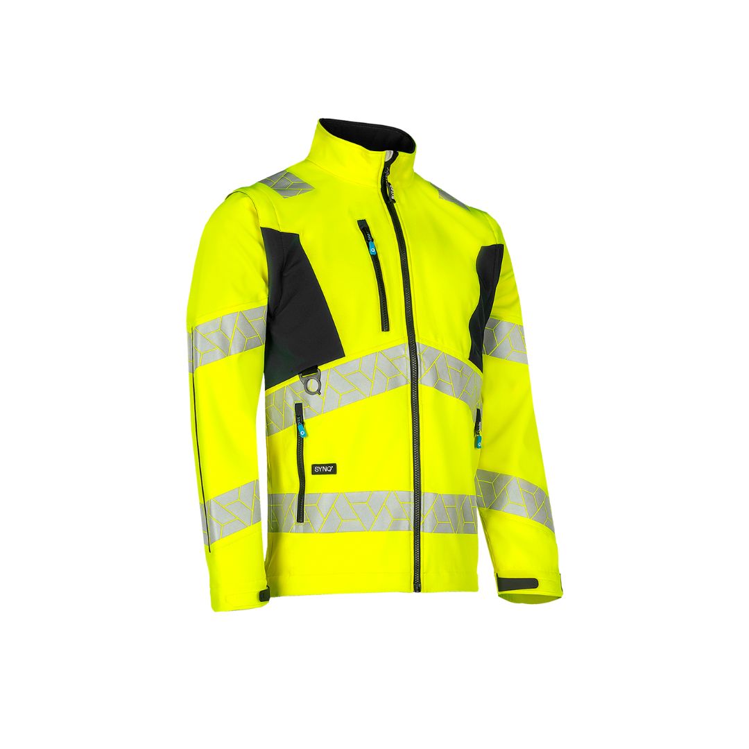 SYNQ® Ledstart High-vis softshell jacket, detachable sleeves