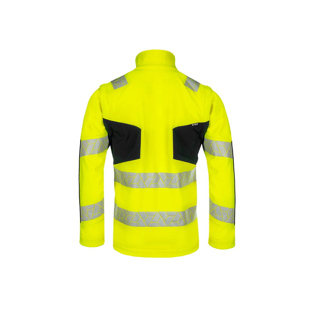 SYNQ® Ledstart High-vis softshell jacket, detachable sleeves