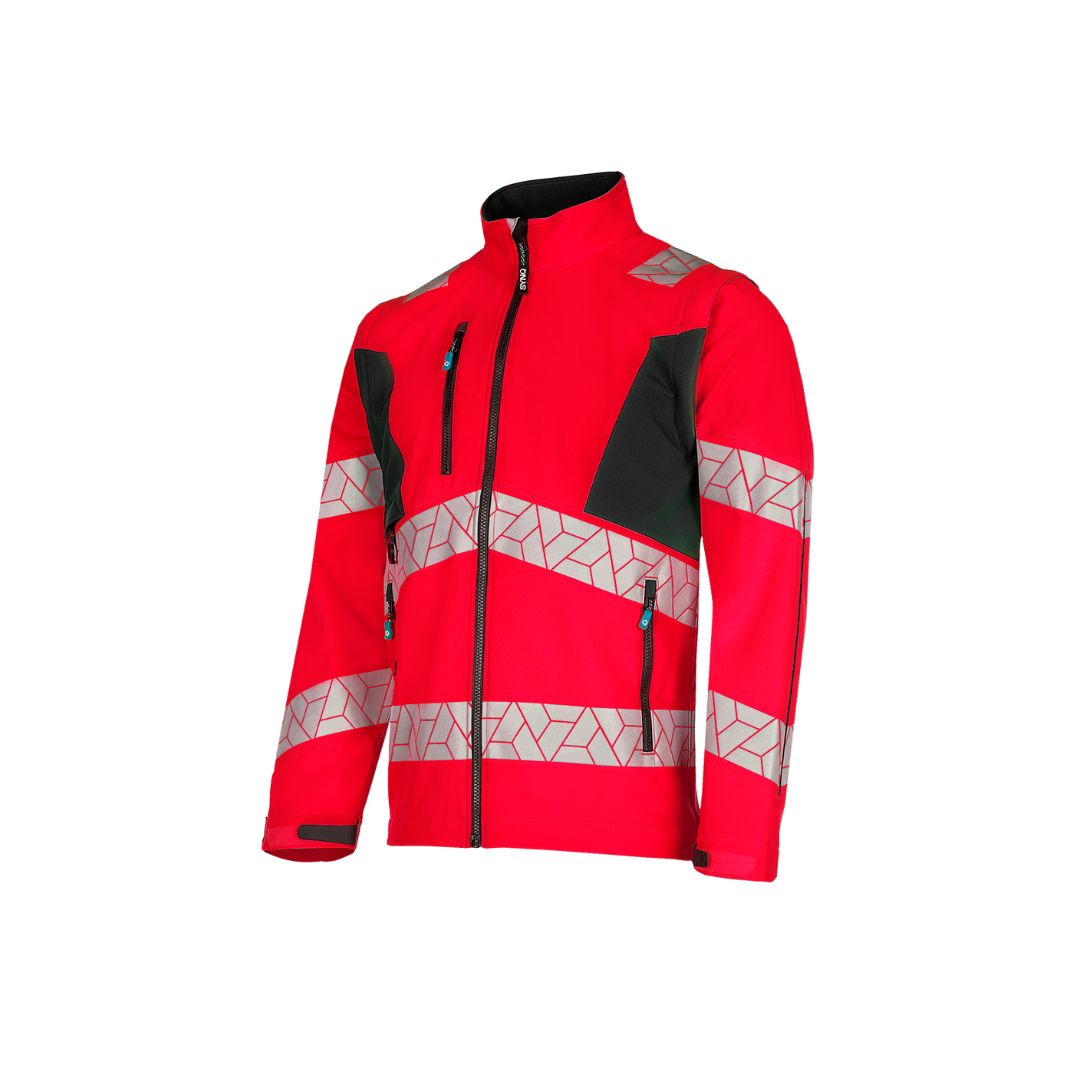 SYNQ® Ledstart High-vis softshell jacket, detachable sleeves