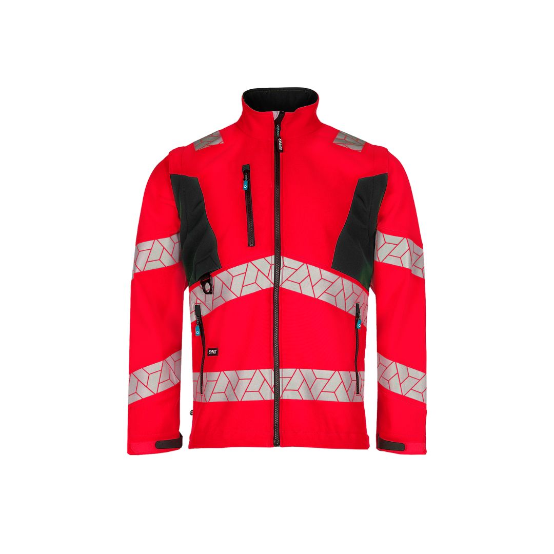 SYNQ® Ledstart High-vis softshell jacket, detachable sleeves