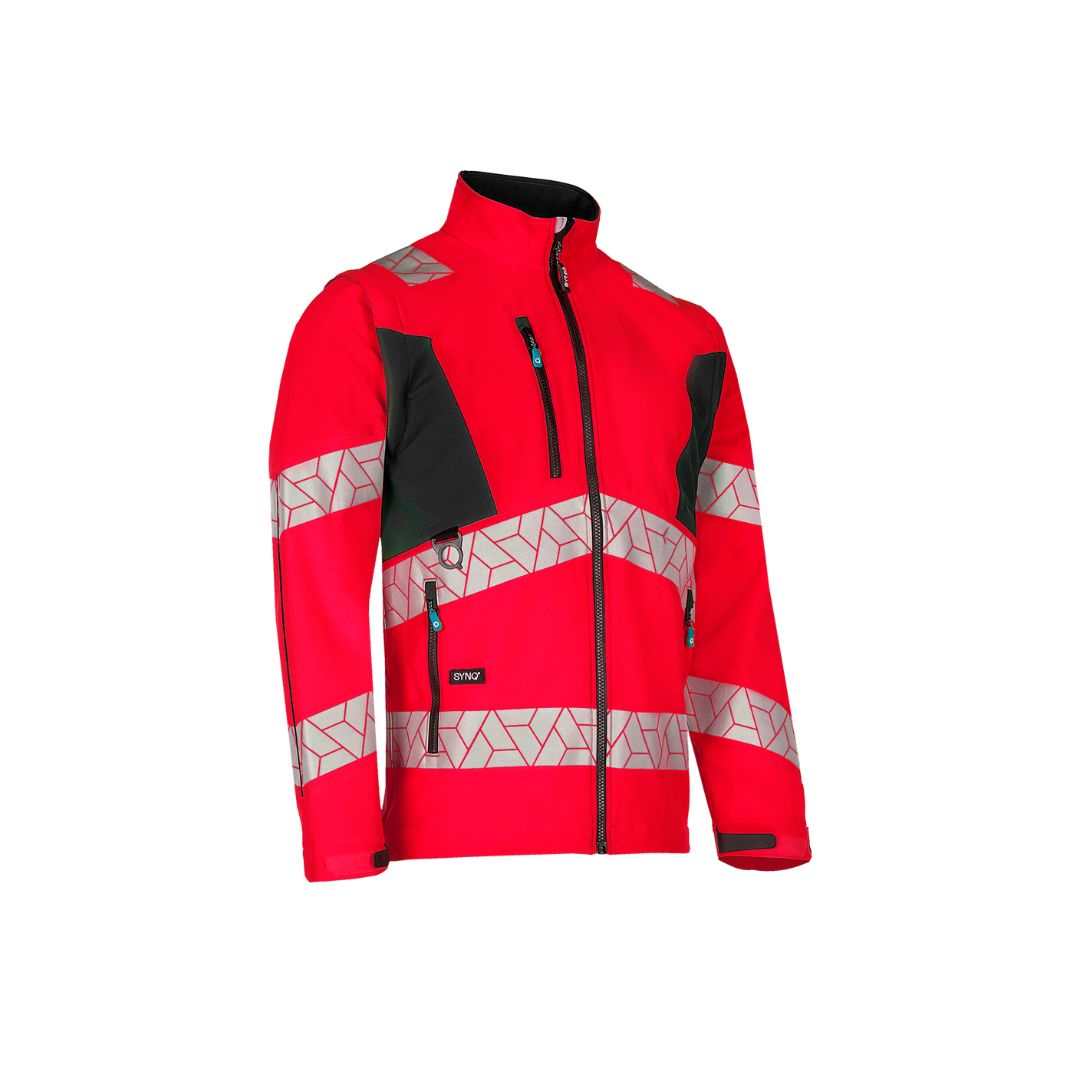 SYNQ® Ledstart High-vis softshell jacket, detachable sleeves