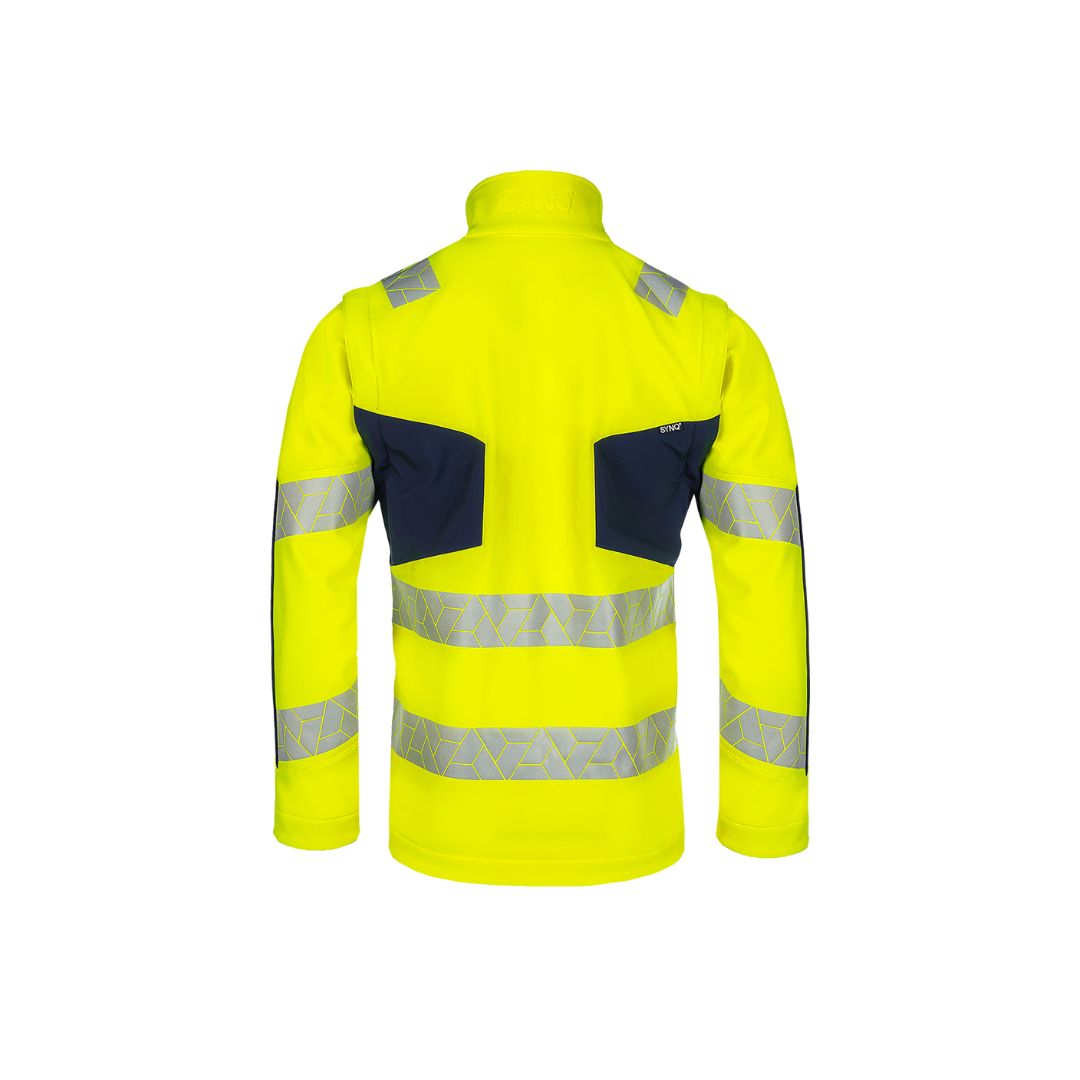 SYNQ® Ledstart High-vis softshell jacket, detachable sleeves