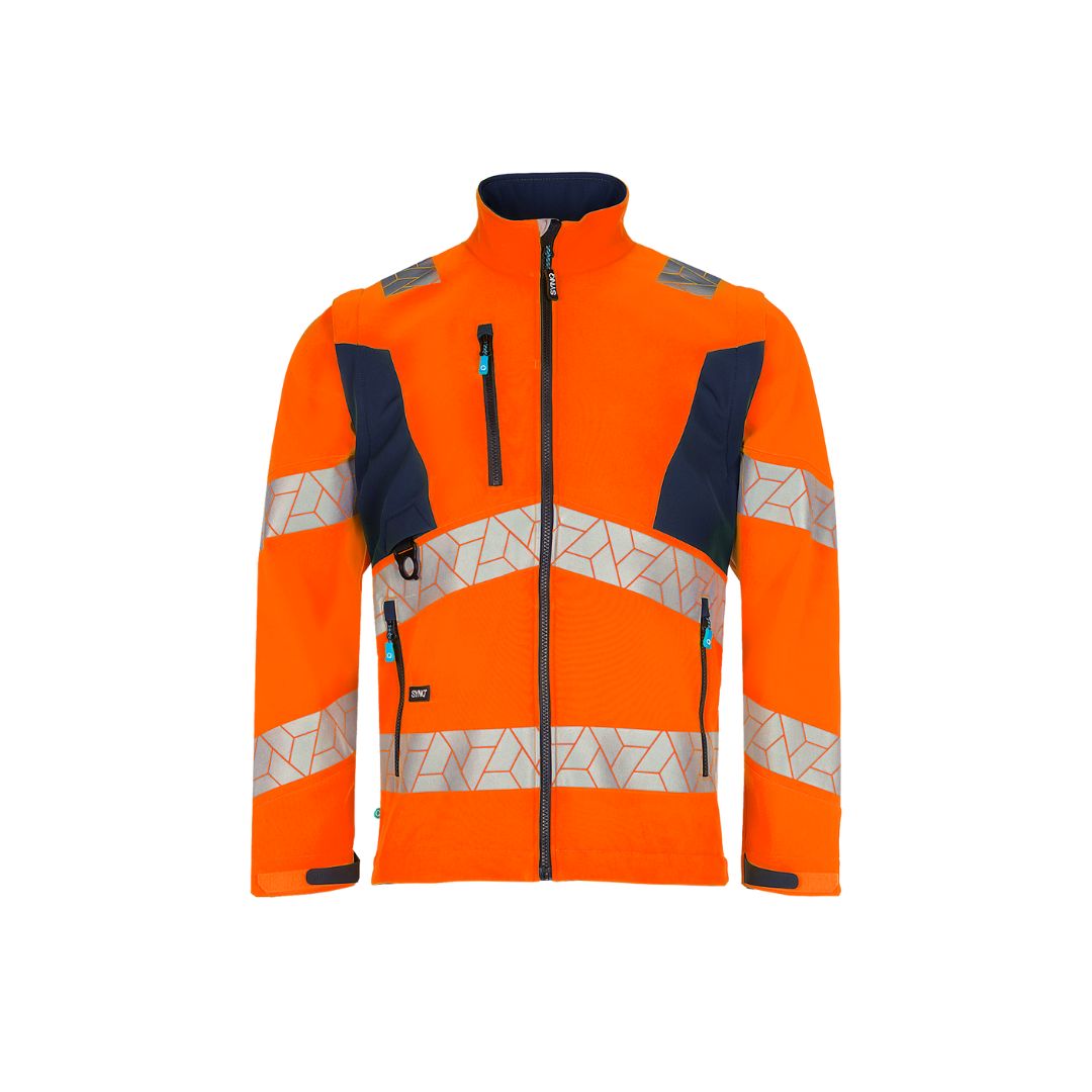SYNQ® Ledstart High-vis softshell jacket, detachable sleeves