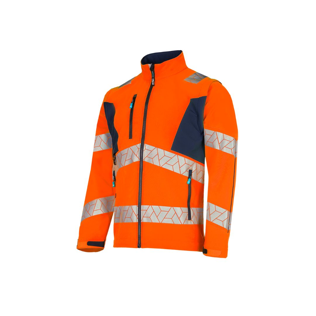 SYNQ® Ledstart High-vis softshell jacket, detachable sleeves
