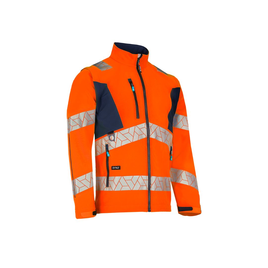 SYNQ® Ledstart High-vis softshell jacket, detachable sleeves