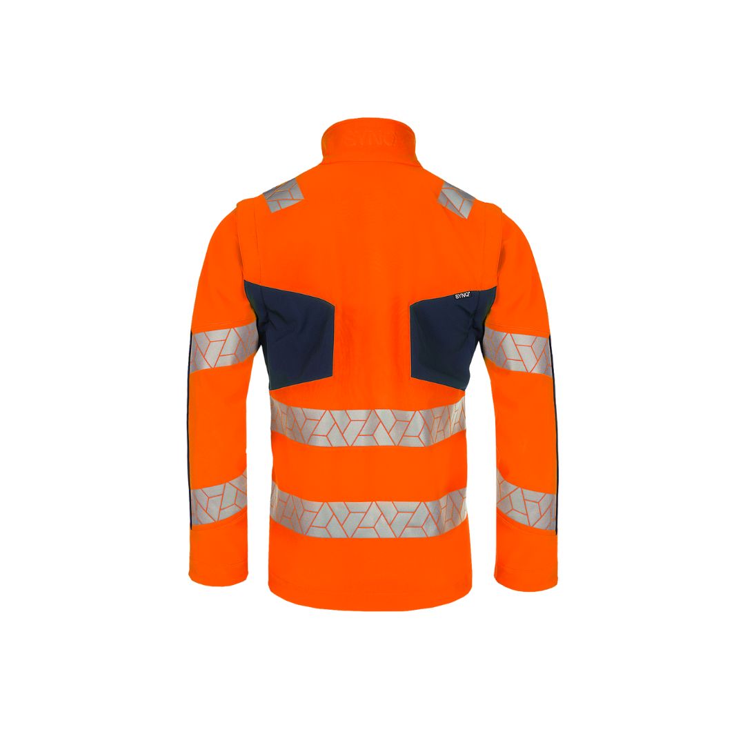 SYNQ® Ledstart High-vis softshell jacket, detachable sleeves