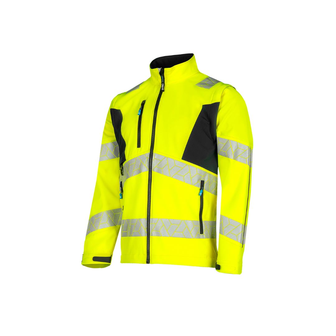 SYNQ® Ledstart High-vis softshell jacket, detachable sleeves