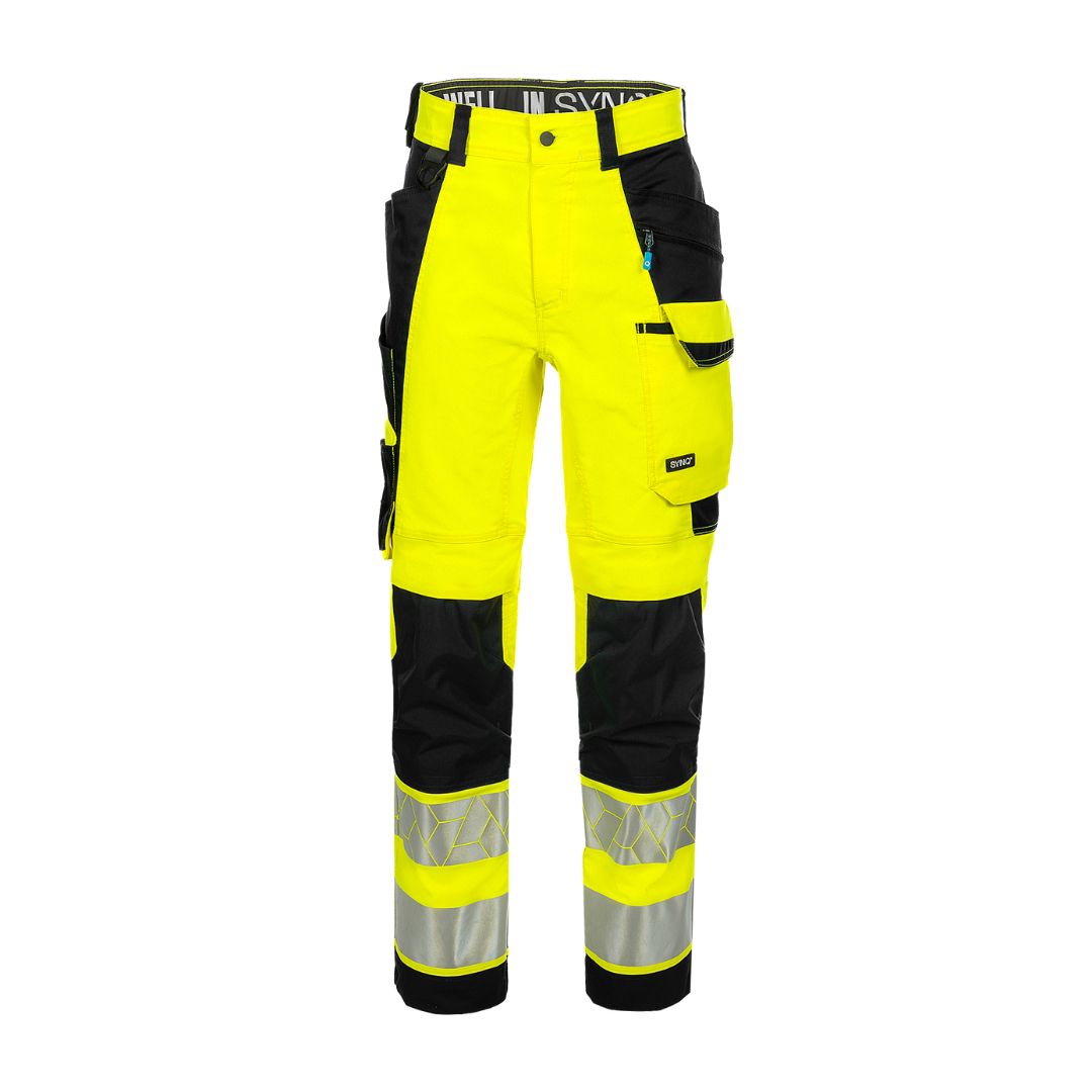SYNQ® Catchup - Knee pocket trousers c/w hanging pockets , high-vis class 2 options: yellow/black or navy