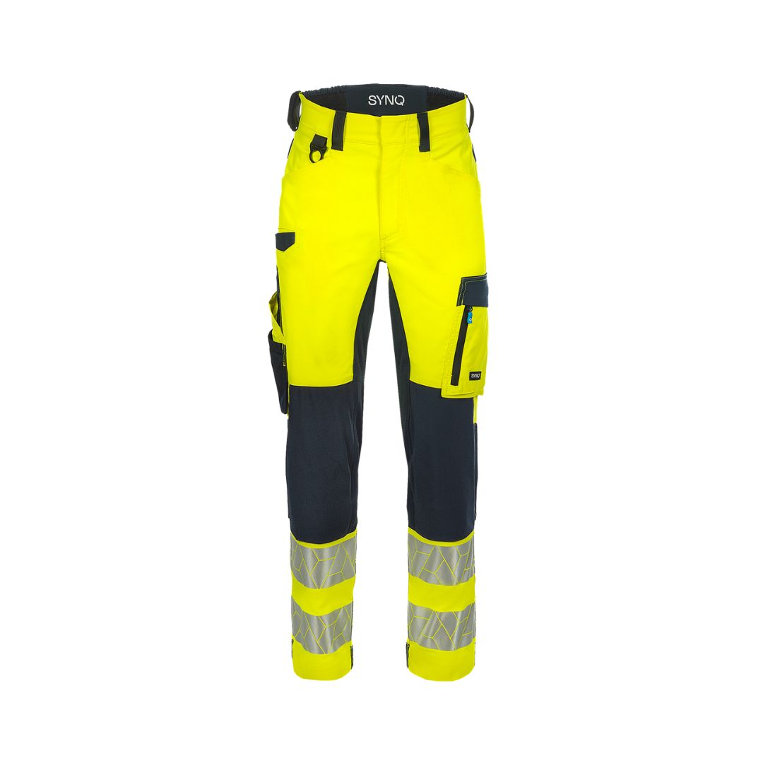SYNQ® Nopaque - Knee pocket trousers, stretch zones, high-vis class 2,Yellow/Black or Navy
