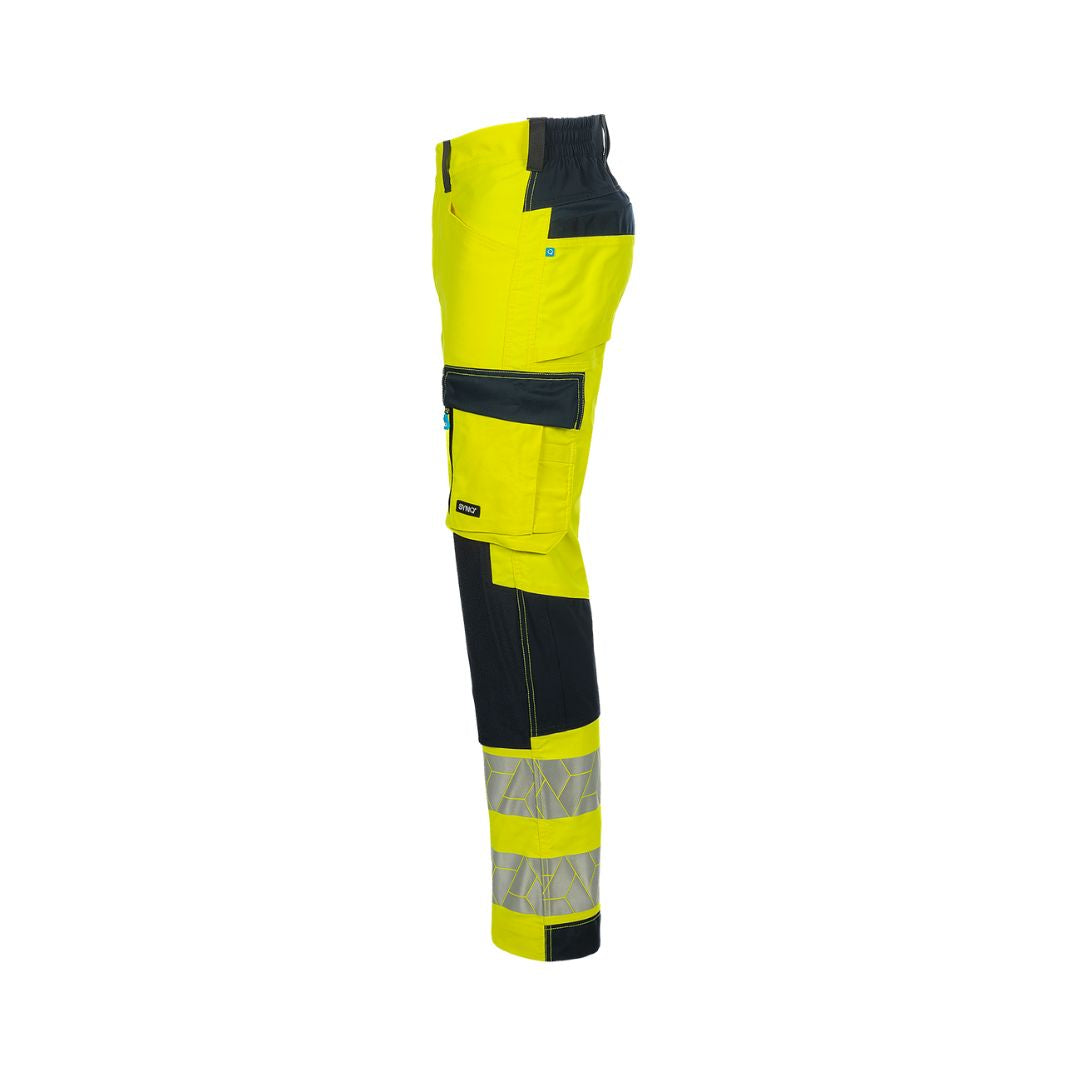 SYNQ® Nopaque - Knee pocket trousers, stretch zones, high-vis class 2,Yellow/Black or Navy