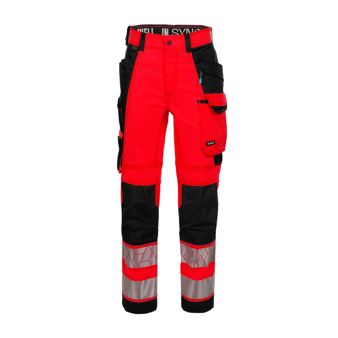 SYNQ® Catchup - Knee pocket trousers c/w hanging pockets , high-vis class 2 options: red or yellow