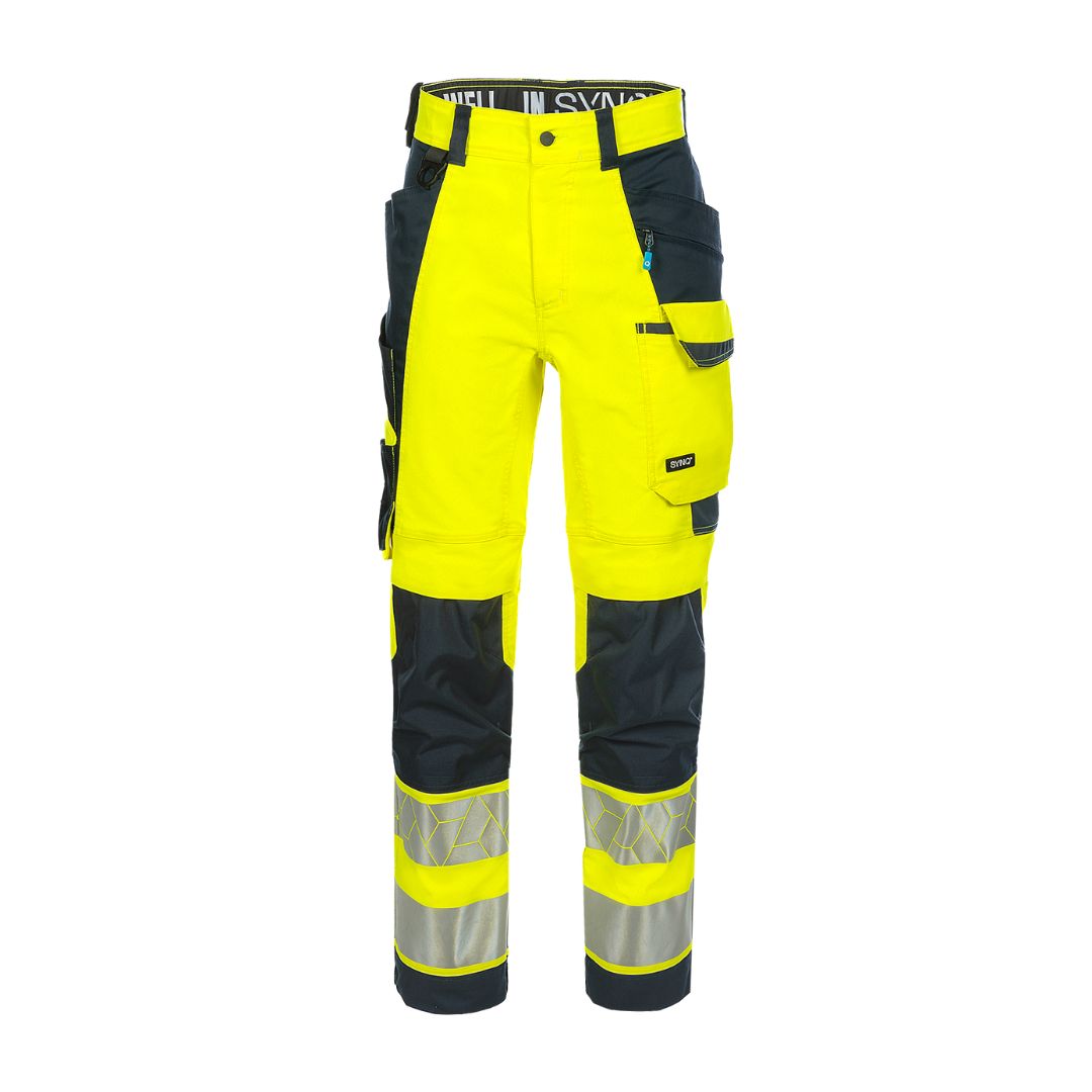 SYNQ® Catchup - Knee pocket trousers c/w hanging pockets , high-vis class 2 options: yellow/black or navy