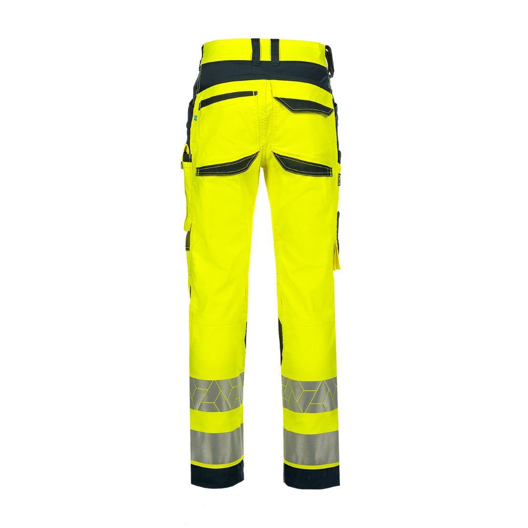 SYNQ® Catchup - Knee pocket trousers c/w hanging pockets , high-vis class 2 options: yellow/black or navy