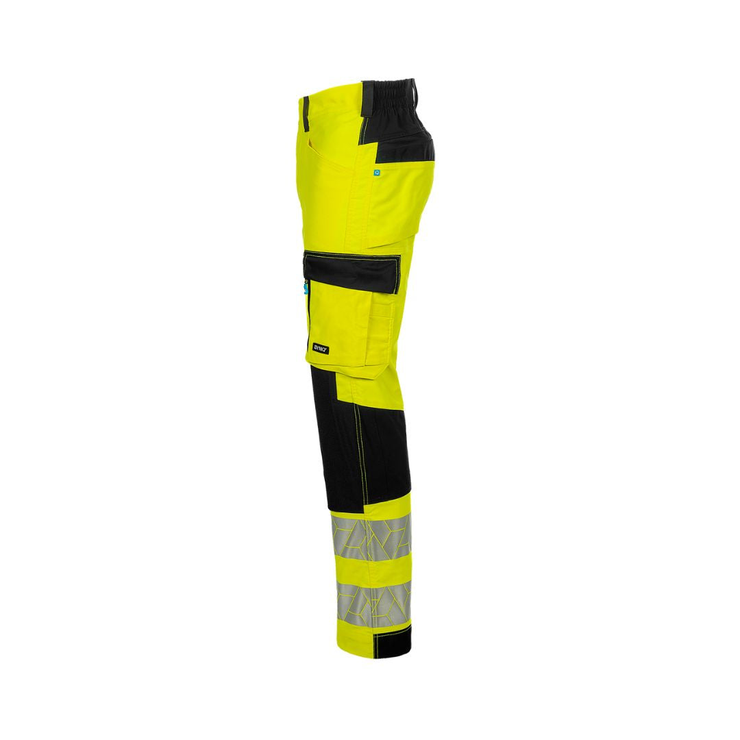 SYNQ® Nopaque - Knee pocket trousers, stretch zones, high-vis class 2,Yellow/Black or Navy