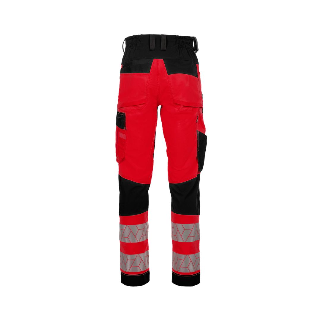 SYNQ® Nopaque - Knee pocket trousers, stretch zones, high-vis class 2, Red or Orange option