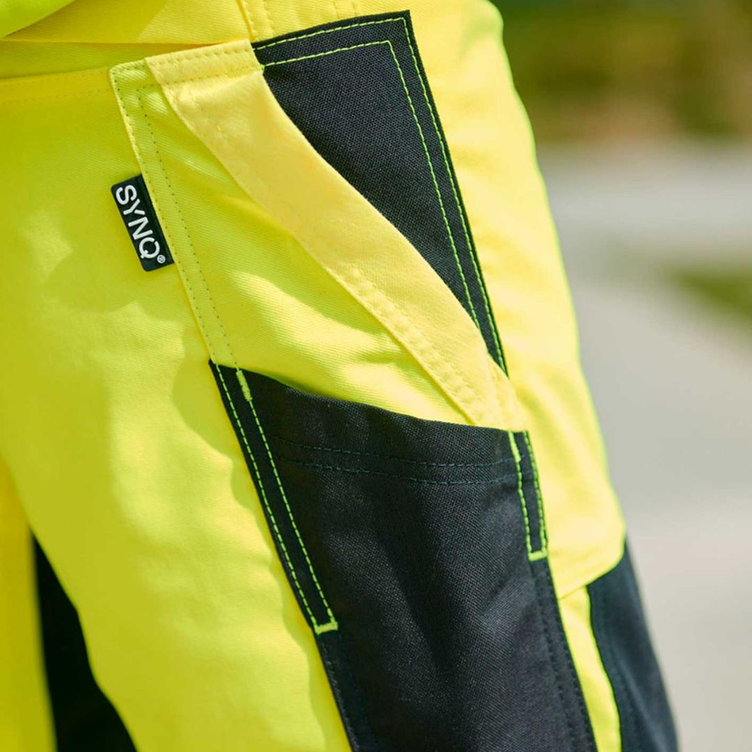 SYNQ® Nopaque - Knee pocket trousers, stretch zones, high-vis class 2, Red or Orange option