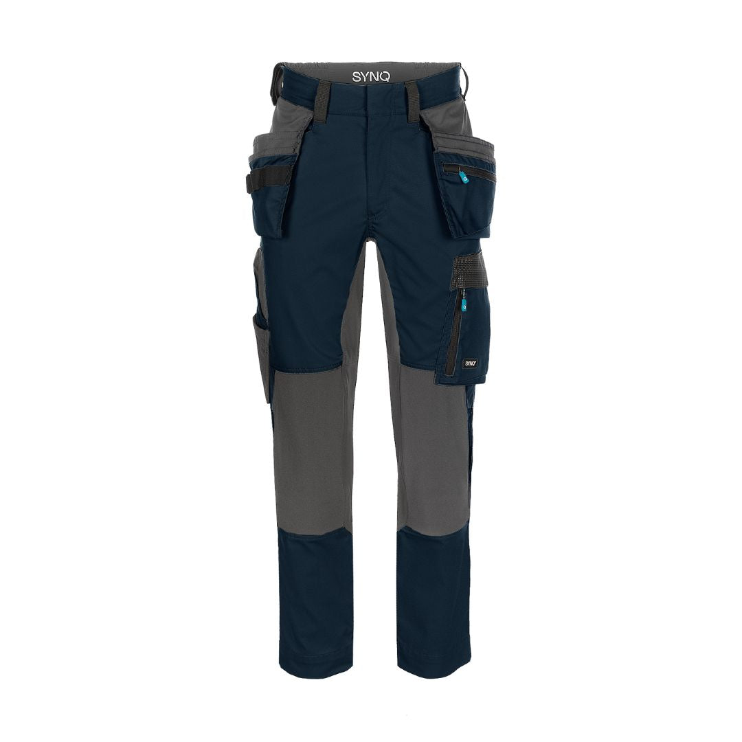 SYNQ® Qrowd Holster pocket trousers, stretch zones- Colours Petrol blue/Black or Navy /Anthracite grey