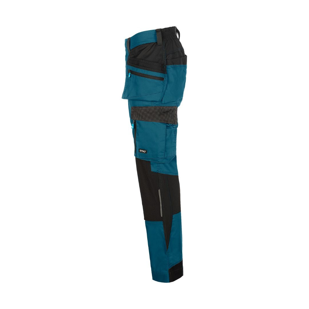 SYNQ® Qrowd Holster pocket trousers, stretch zones- Colours Petrol blue/Black or Navy /Anthracite grey