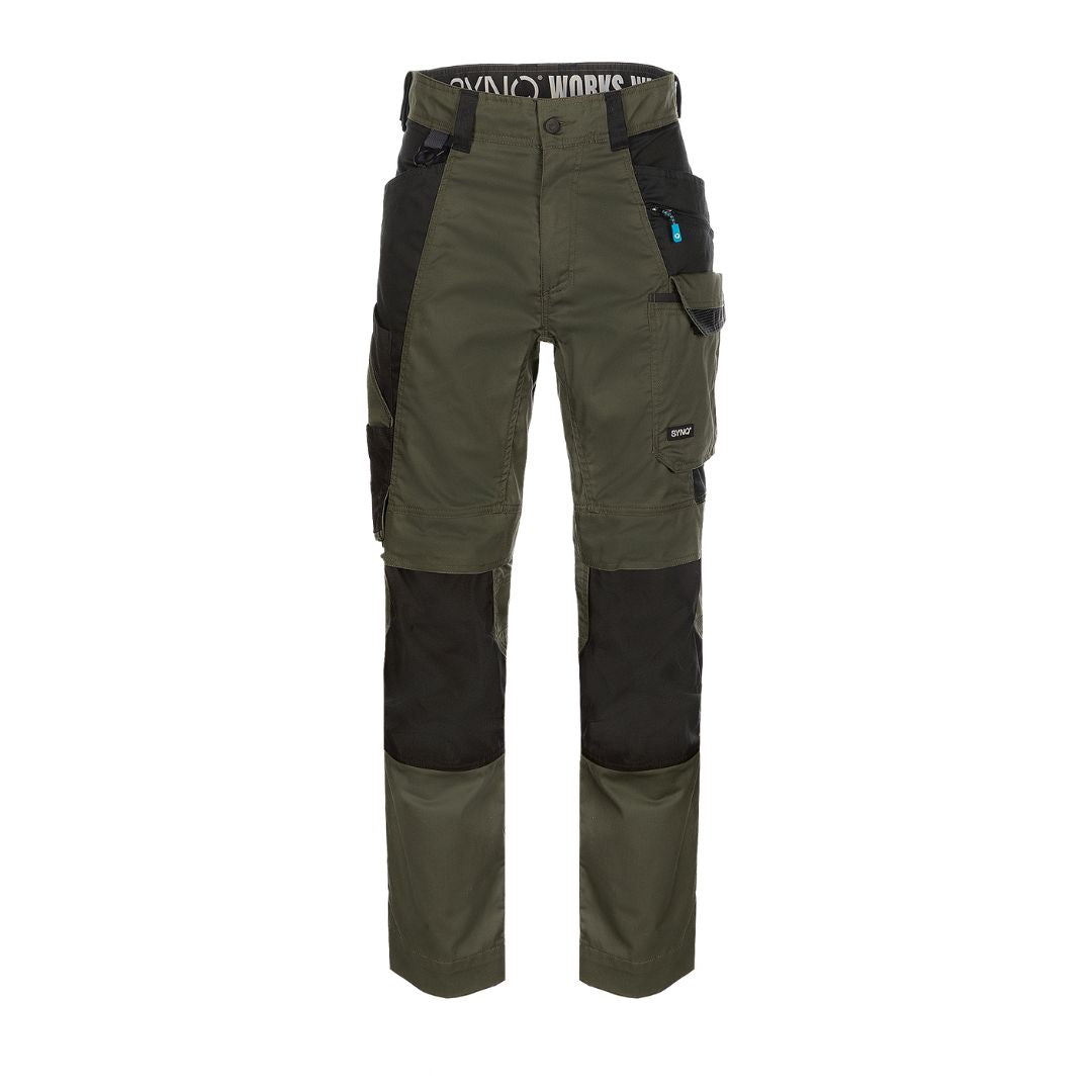 SYNQ® Keeper Knee pocket trousers - Colours Khaki green/Black or Red/Black