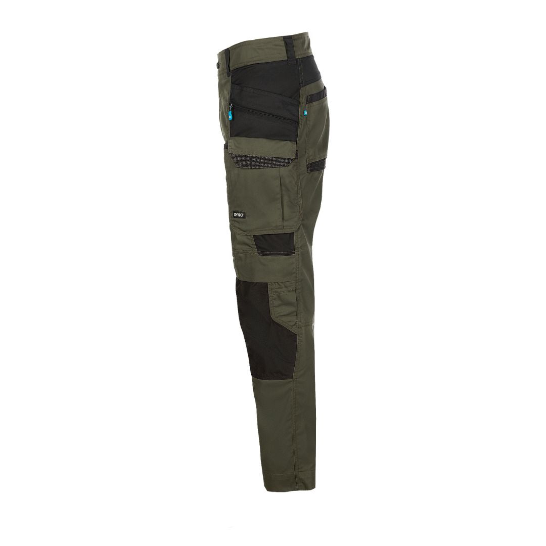 SYNQ® Keeper Knee pocket trousers - Colours Khaki green/Black or Red/Black