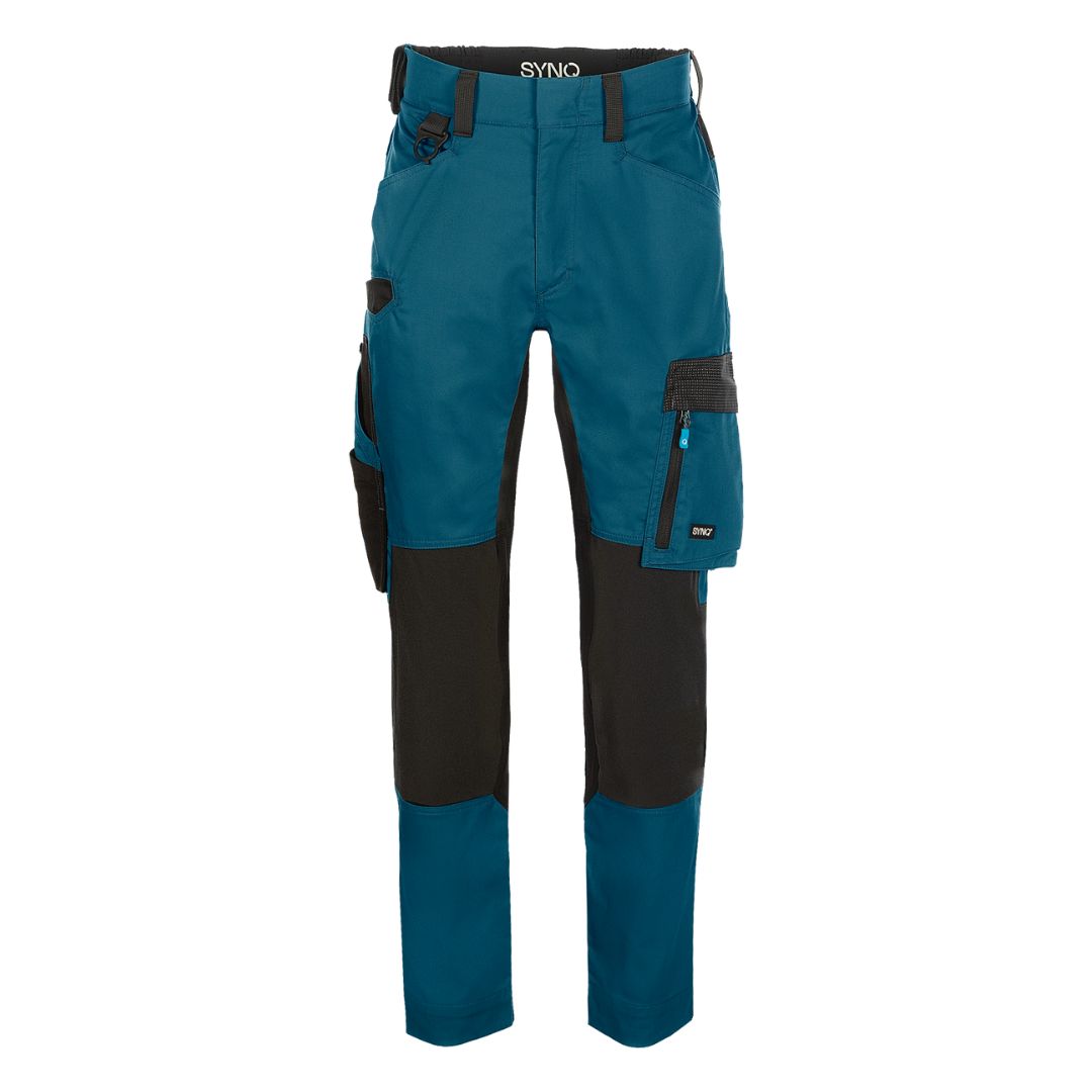 SYNQ® Sqoot Knee pocket trousers, stretch zones- Colours Petrol blue/Black or Navy /Anthracite grey