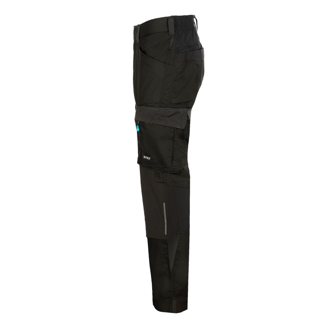 SYNQ® Sqoot Knee pocket trousers, stretch zones - Colours Black or Anthracite grey/Black