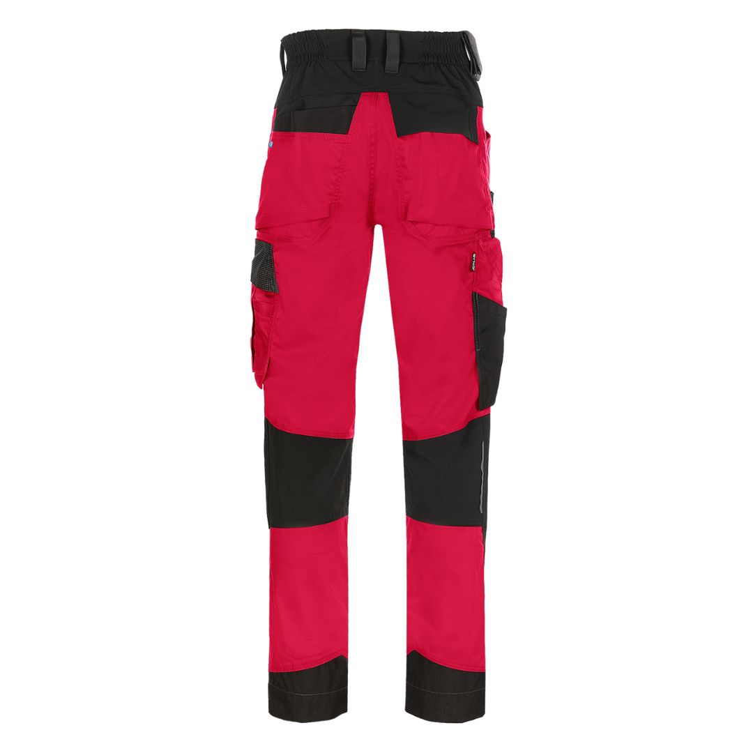 SYNQ® Sqoot Knee pocket trousers, stretch zones - Colours Red /Black or Khaki green/Black