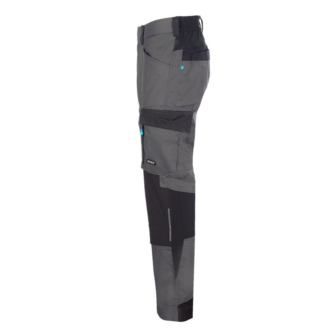 SYNQ® Sqoot Knee pocket trousers, stretch zones - Colours Black or Anthracite grey/Black