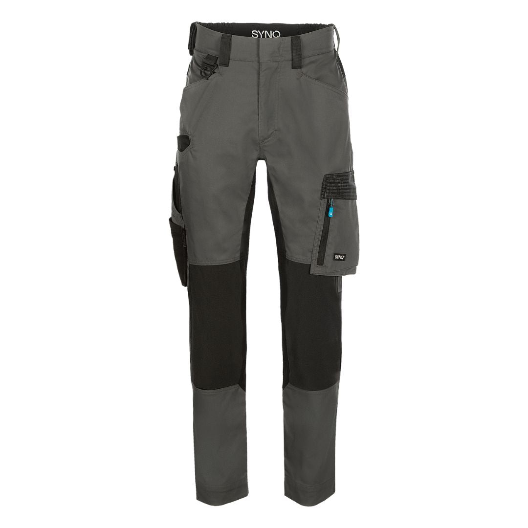SYNQ® Sqoot Knee pocket trousers, stretch zones - Colours Black or Anthracite grey/Black