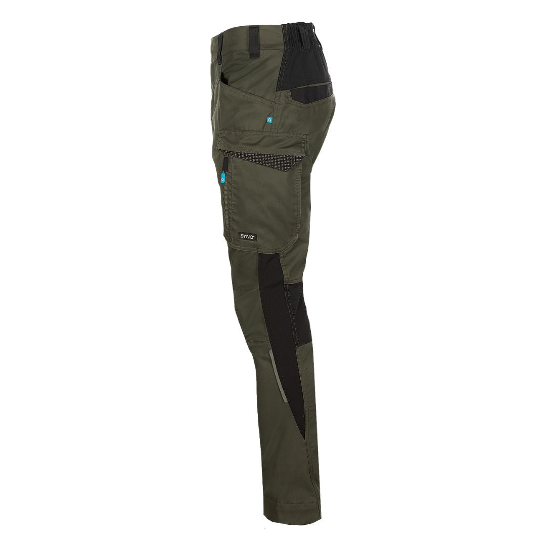 SYNQ® Sqill Service trousers, stretch zones - Colours Red /Black or Khaki green/Black