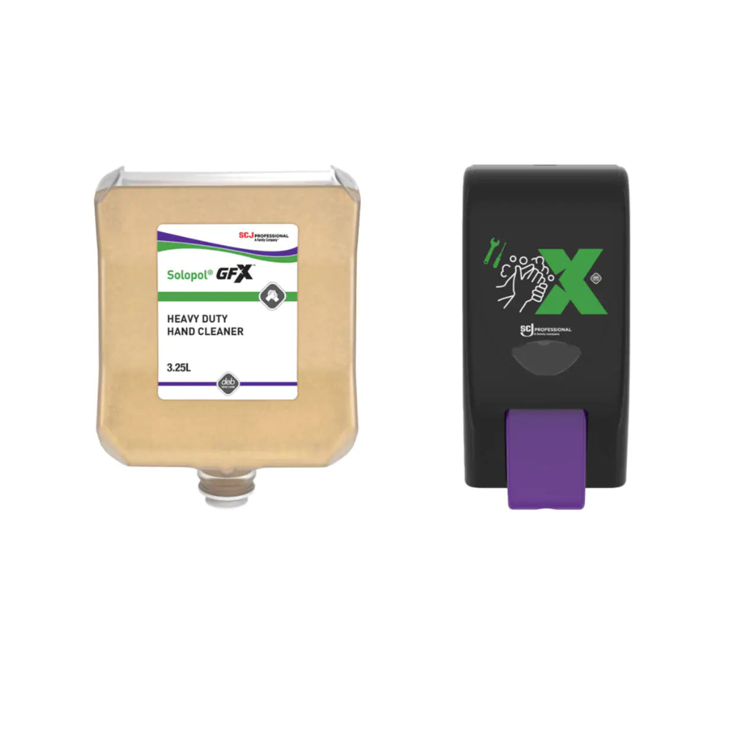 SOLOPOL® GFX™ 3.25L Heavy Duty, Solvent-Free PowerFOAM Hand Cleaner x 4off & Dispenser