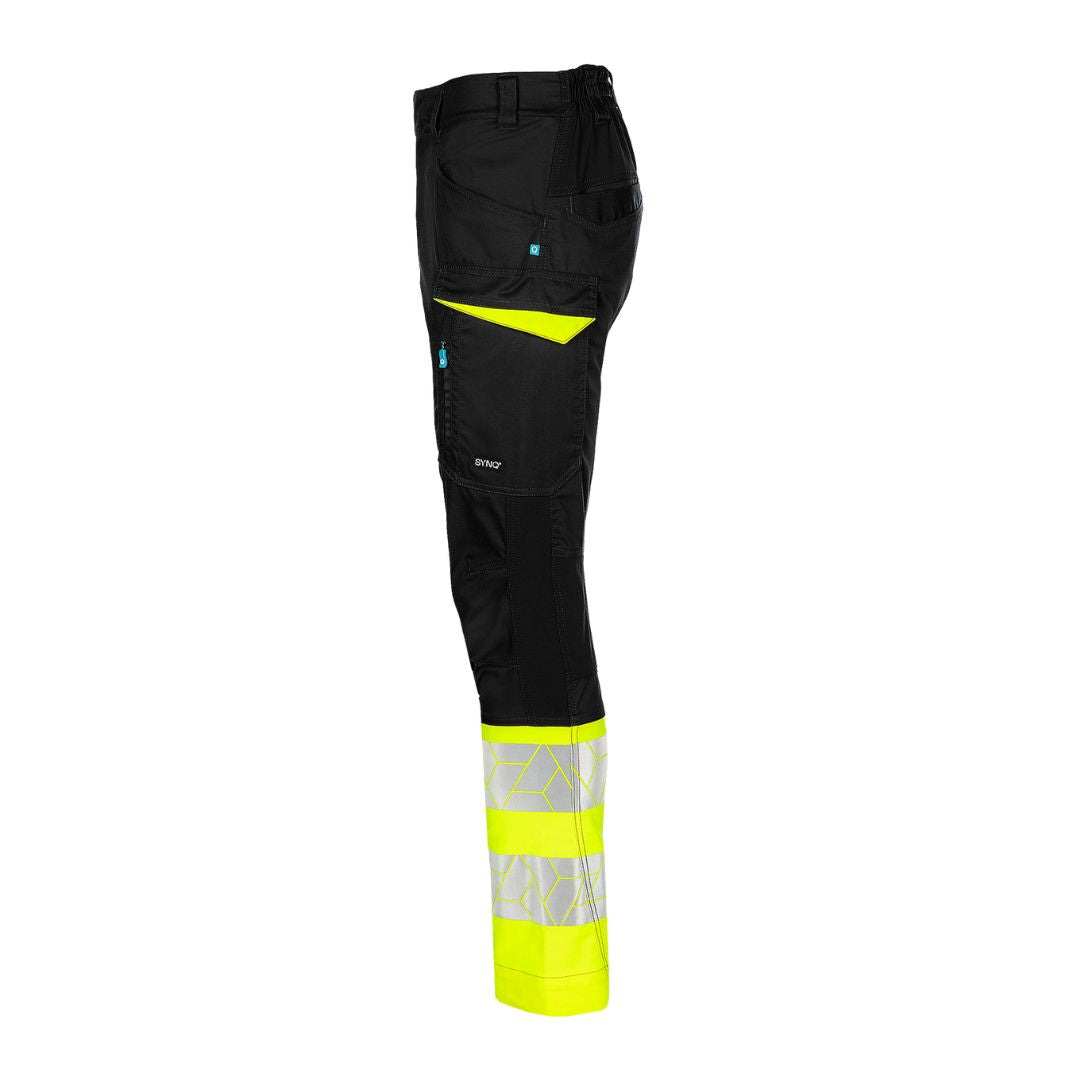 SYNQ® Qlear - Service trousers, stretch zones, high-vis class 1 Yellow/ Navy or Black