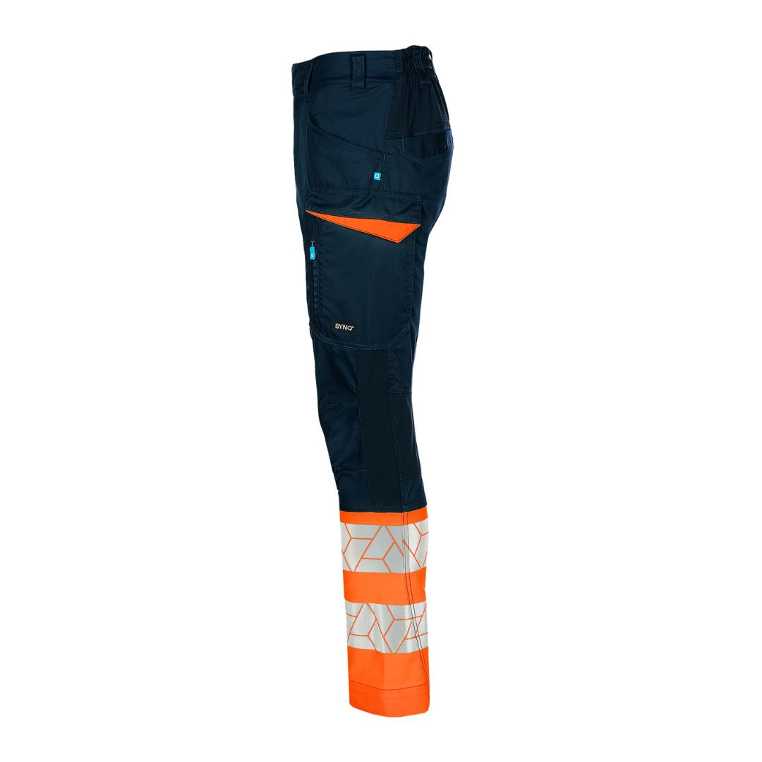 SYNQ® Qlear - Service trousers, stretch zones, high-vis class 1 Orange or Red