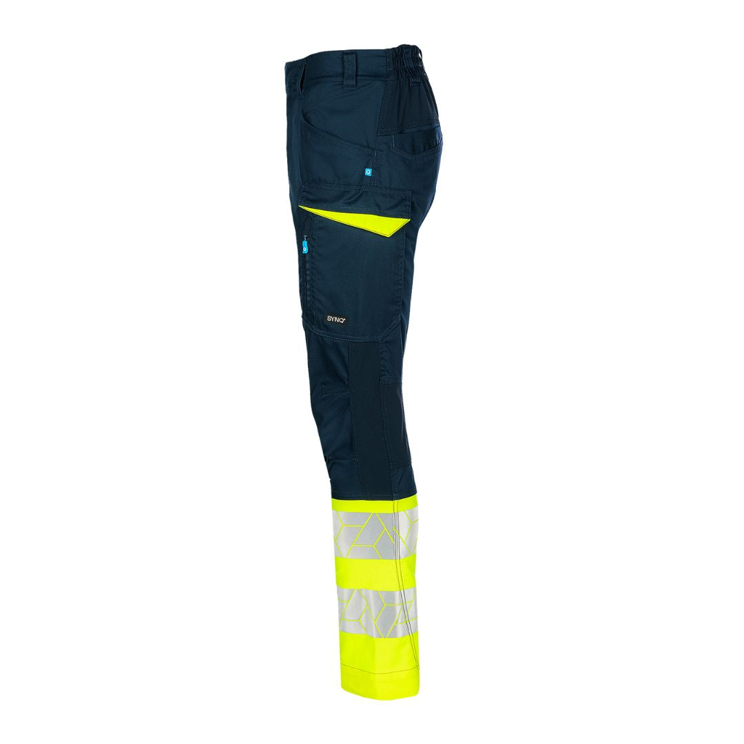 SYNQ® Qlear - Service trousers, stretch zones, high-vis class 1 Yellow/ Navy or Black