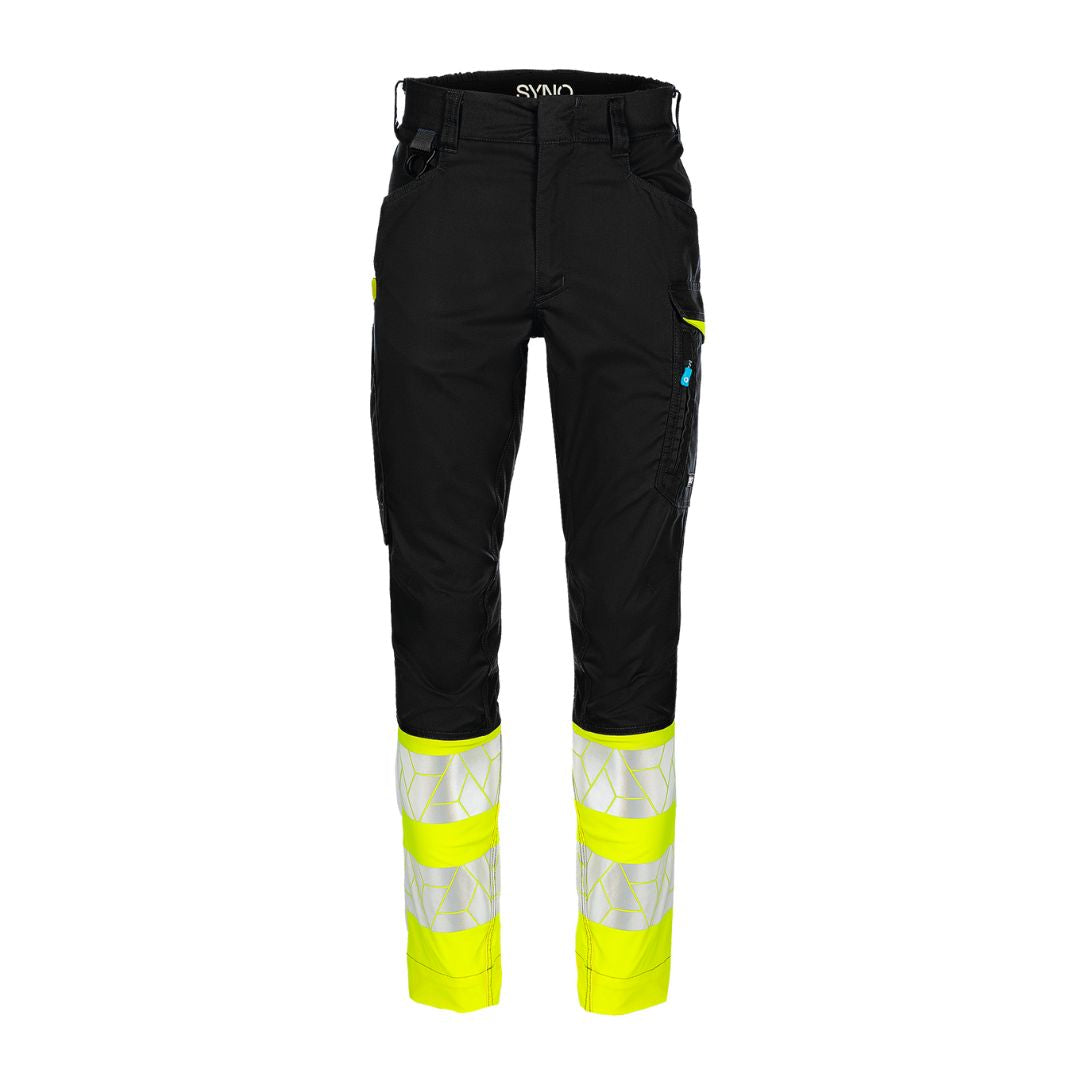 SYNQ® Qlear - Service trousers, stretch zones, high-vis class 1 Yellow/ Navy or Black