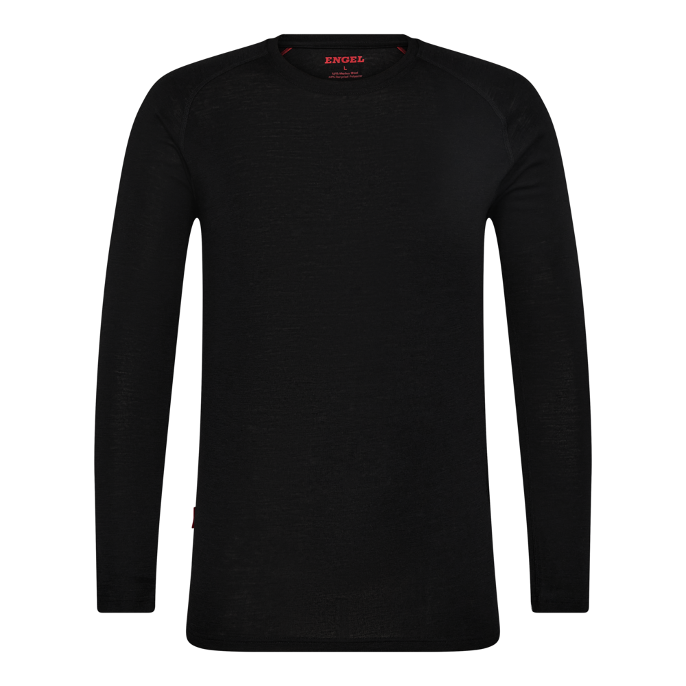 Engel Black Thermal Wool Undershirt